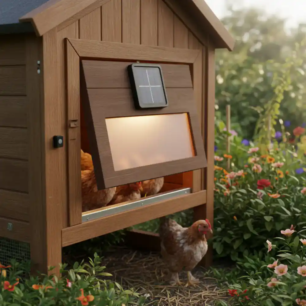 Automatic solar chicken coop door
