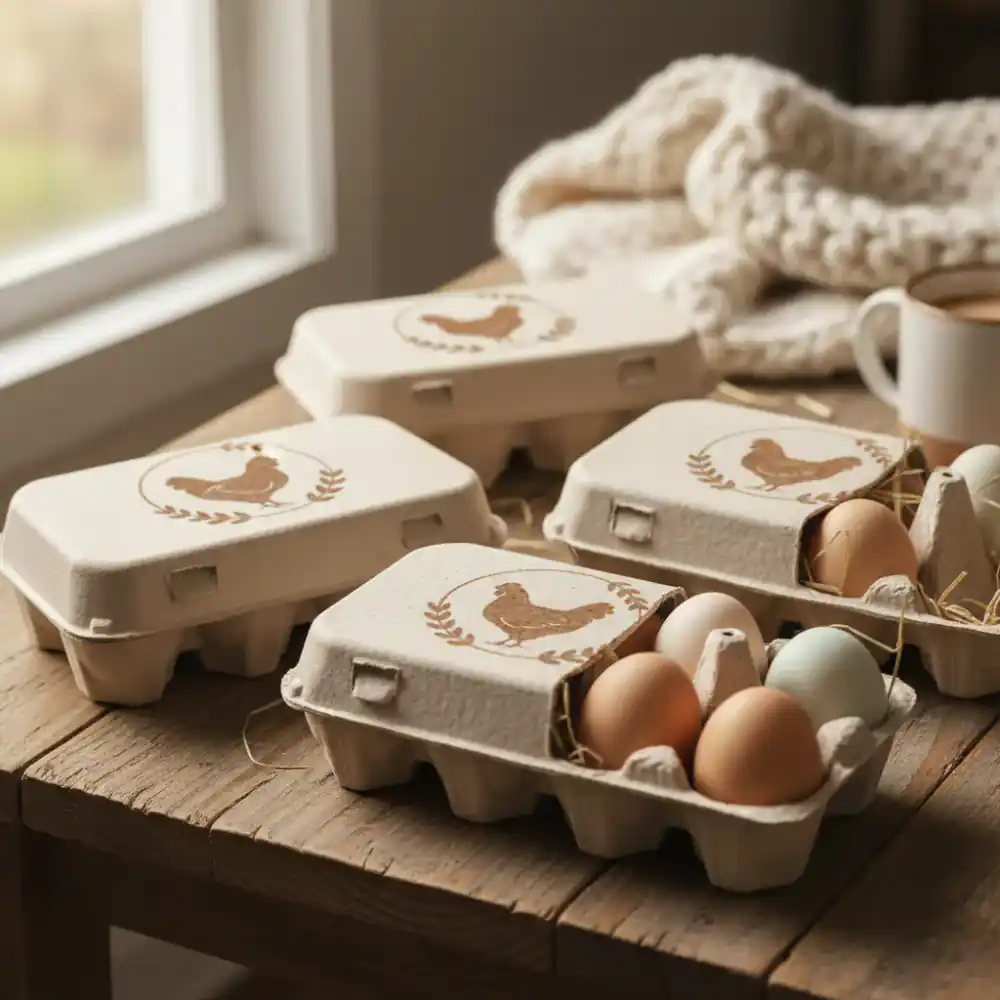 Custom stamped egg cartons