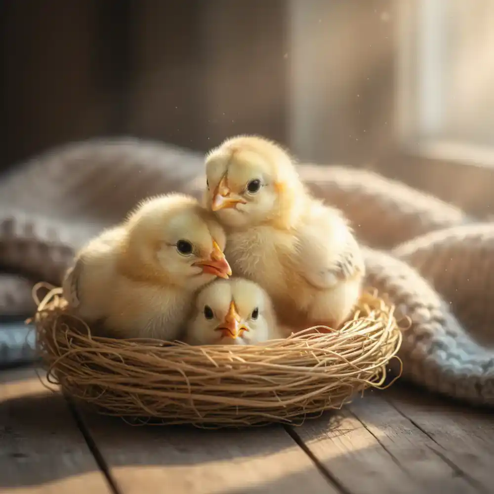 Close up of young chicks